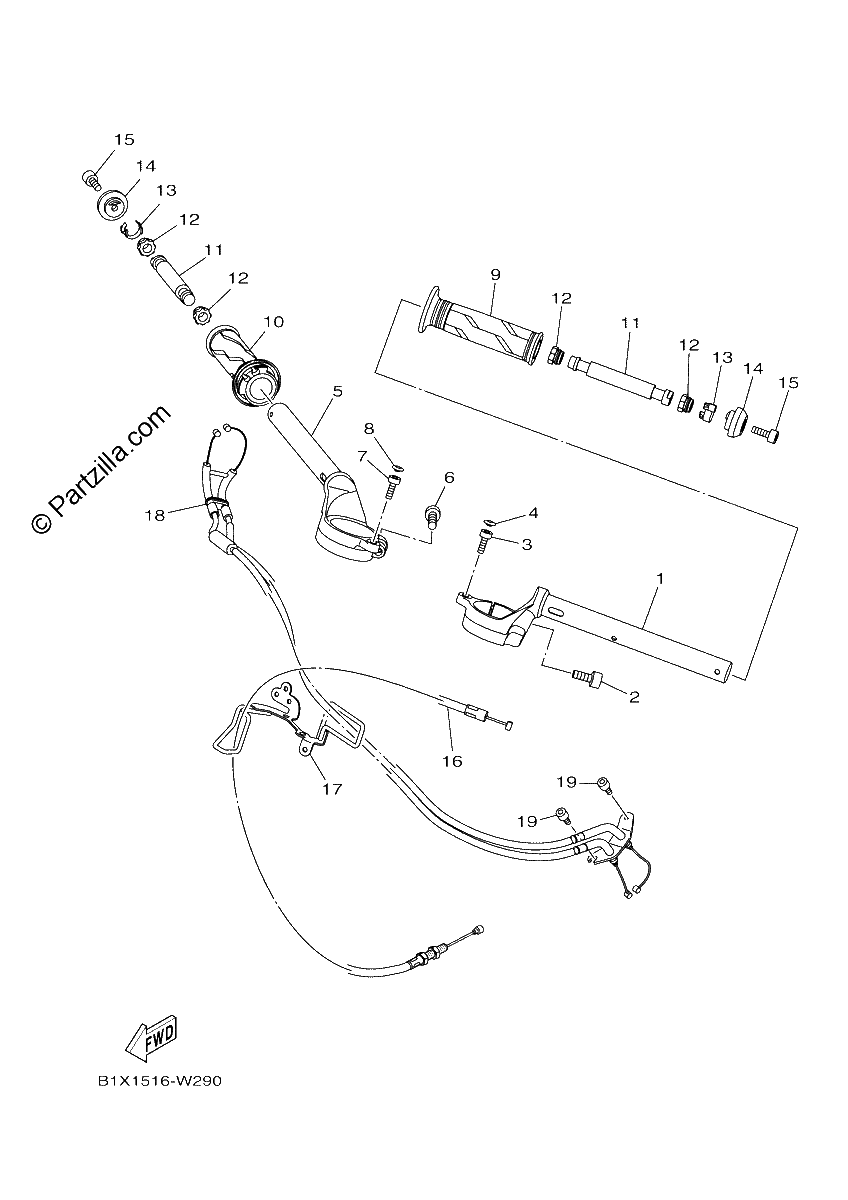 Diagrama de STEERING HANDLE CABLE