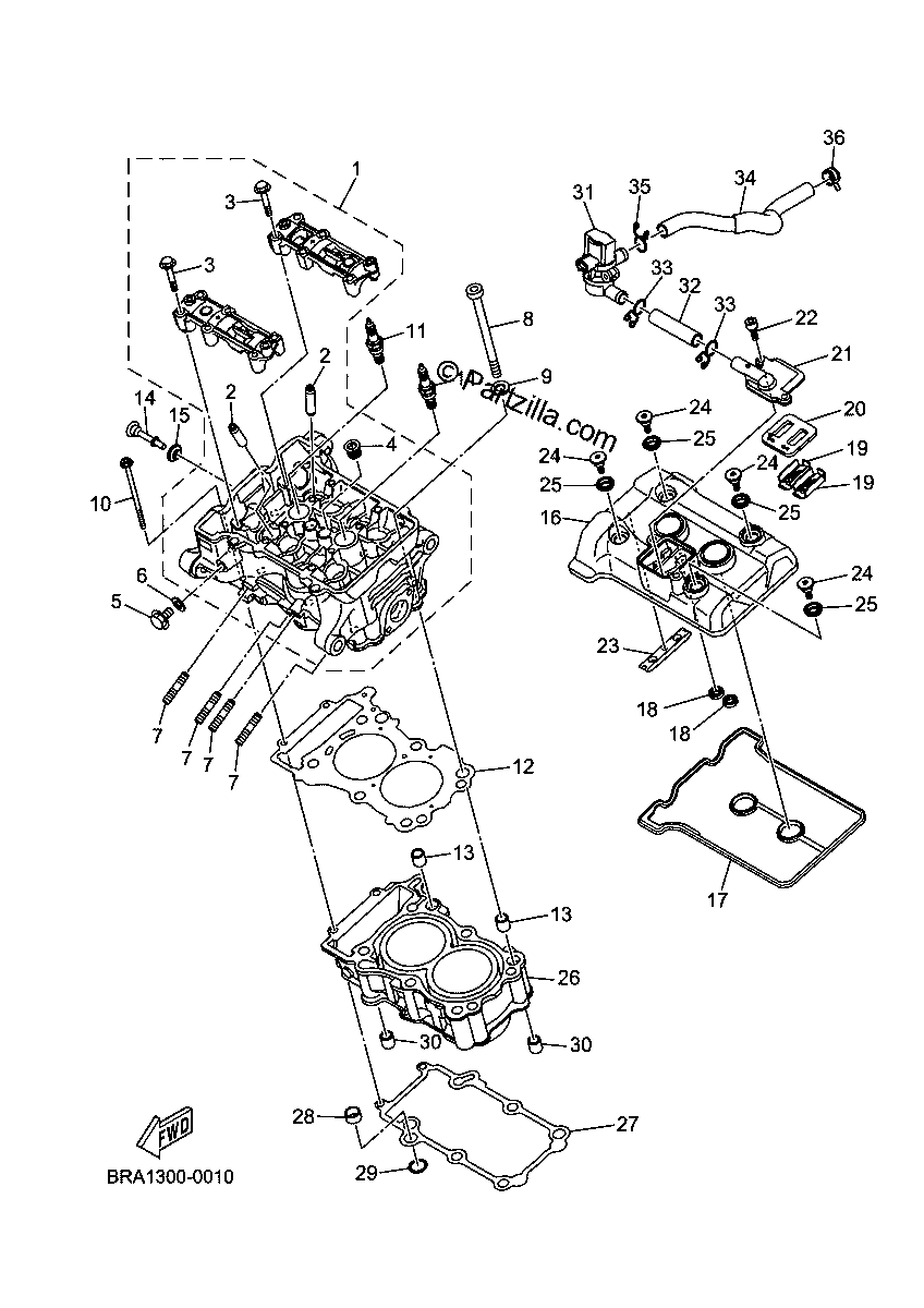 Diagrama de CYLINDER HEAD