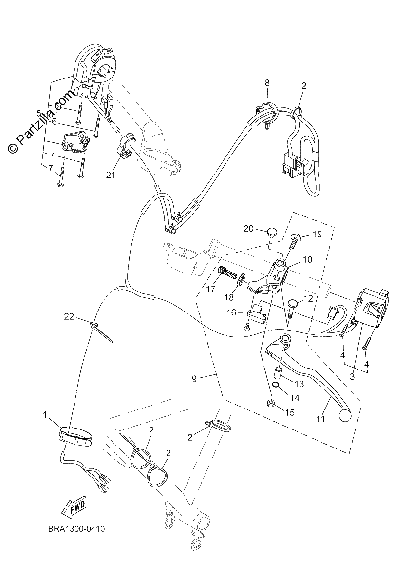 Diagrama de HANDLE SWITCH LEVER