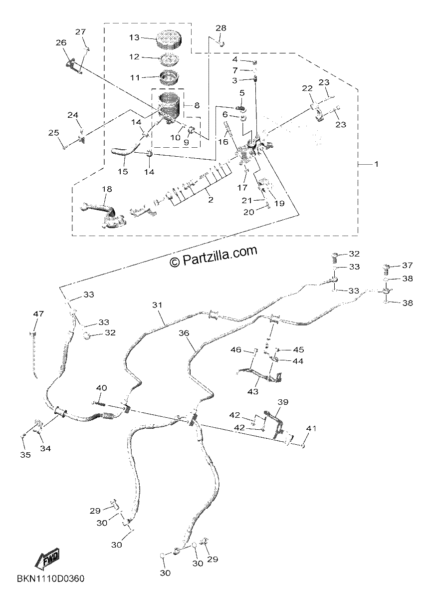 Diagrama de FRONT MASTER CYLINDER