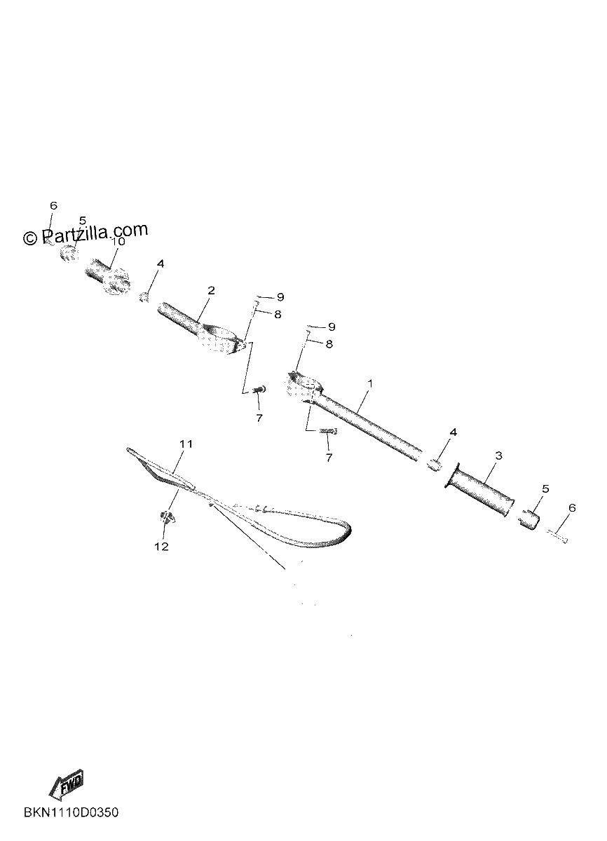 Diagrama de STEERING HANDLE CABLE