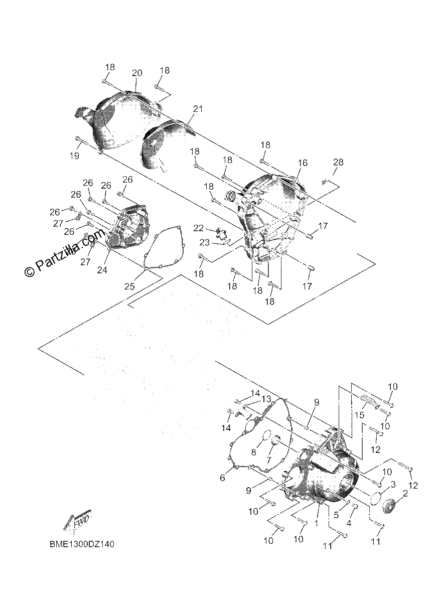 Diagrama de CRANKCASE COVER 1