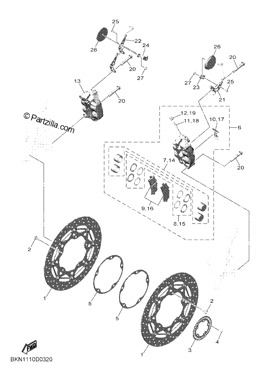 Diagrama de FRONT BRAKE CALIPER