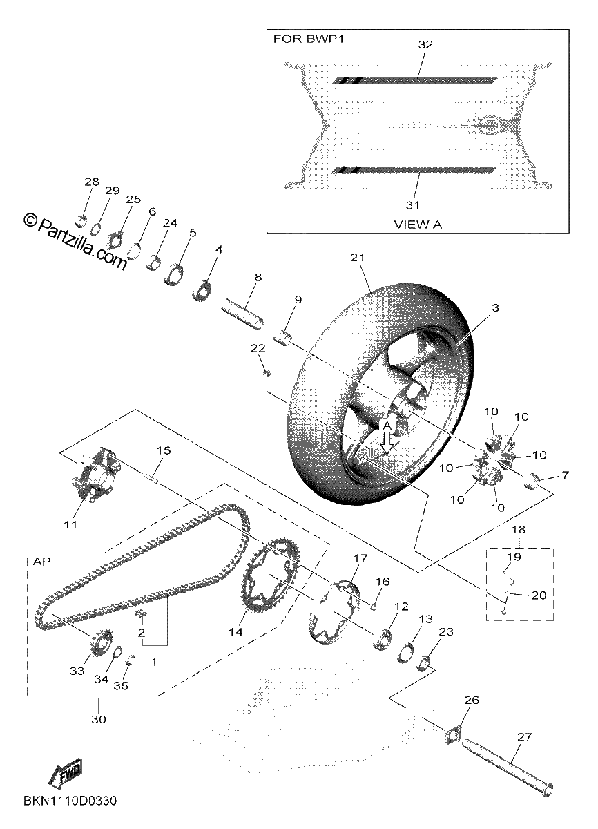 Diagrama de REAR WHEEL