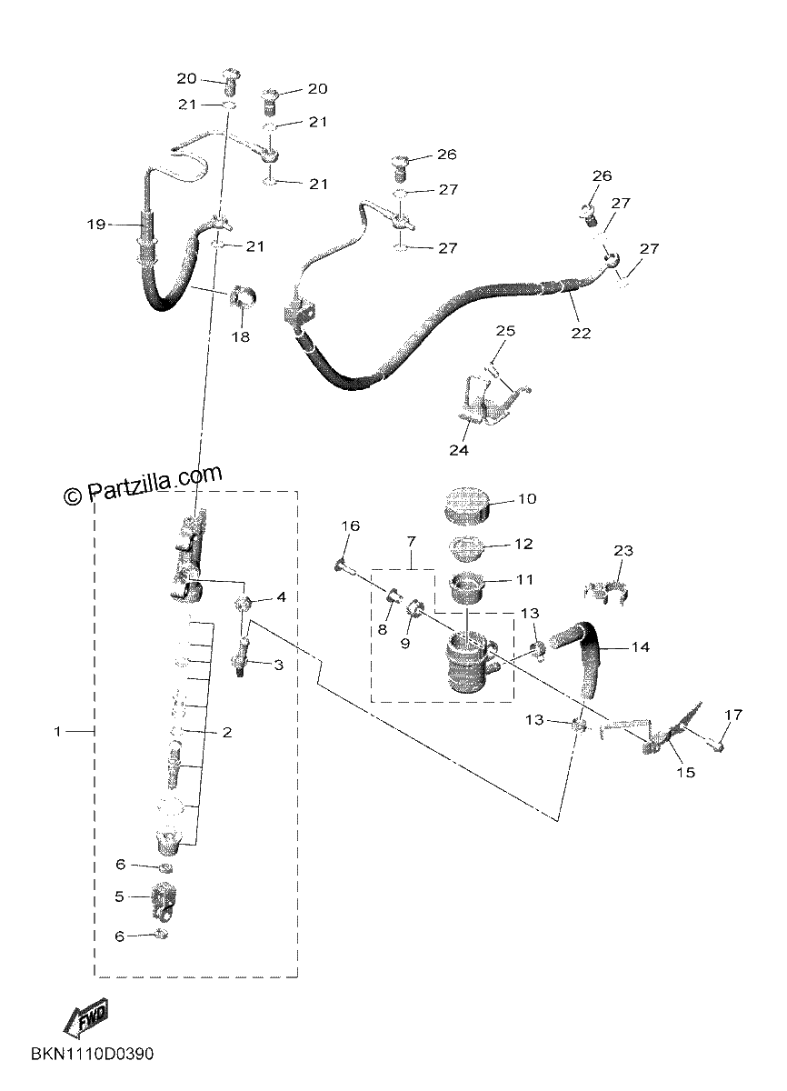 Diagrama de REAR MASTER CYLINDER