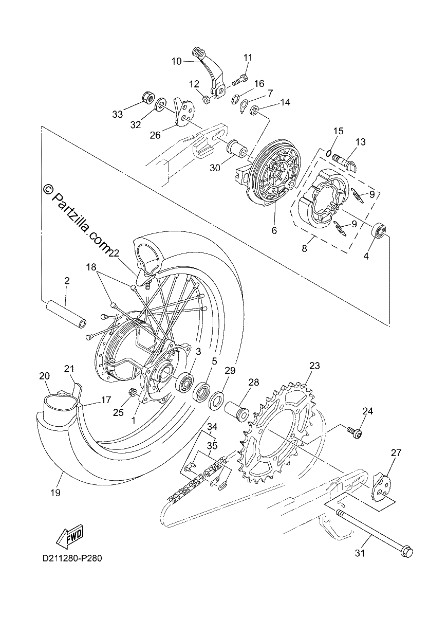 Diagrama de REAR WHEEL