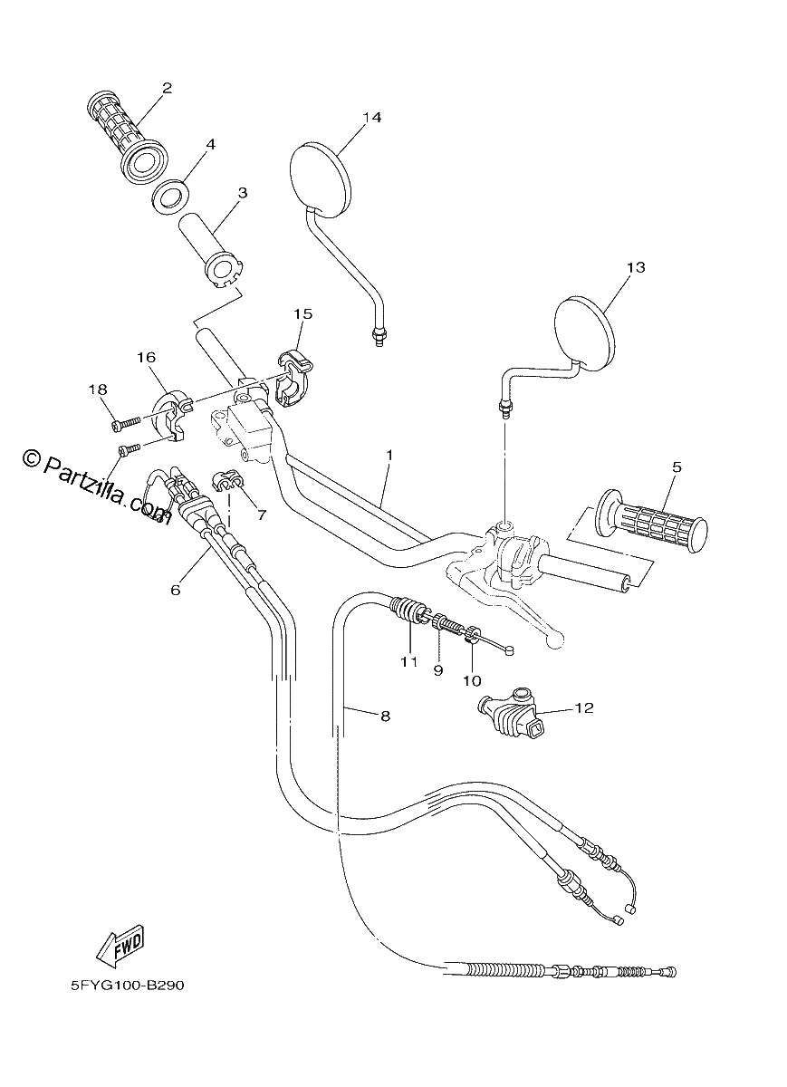 Diagrama de STEERING HANDLE CABLE