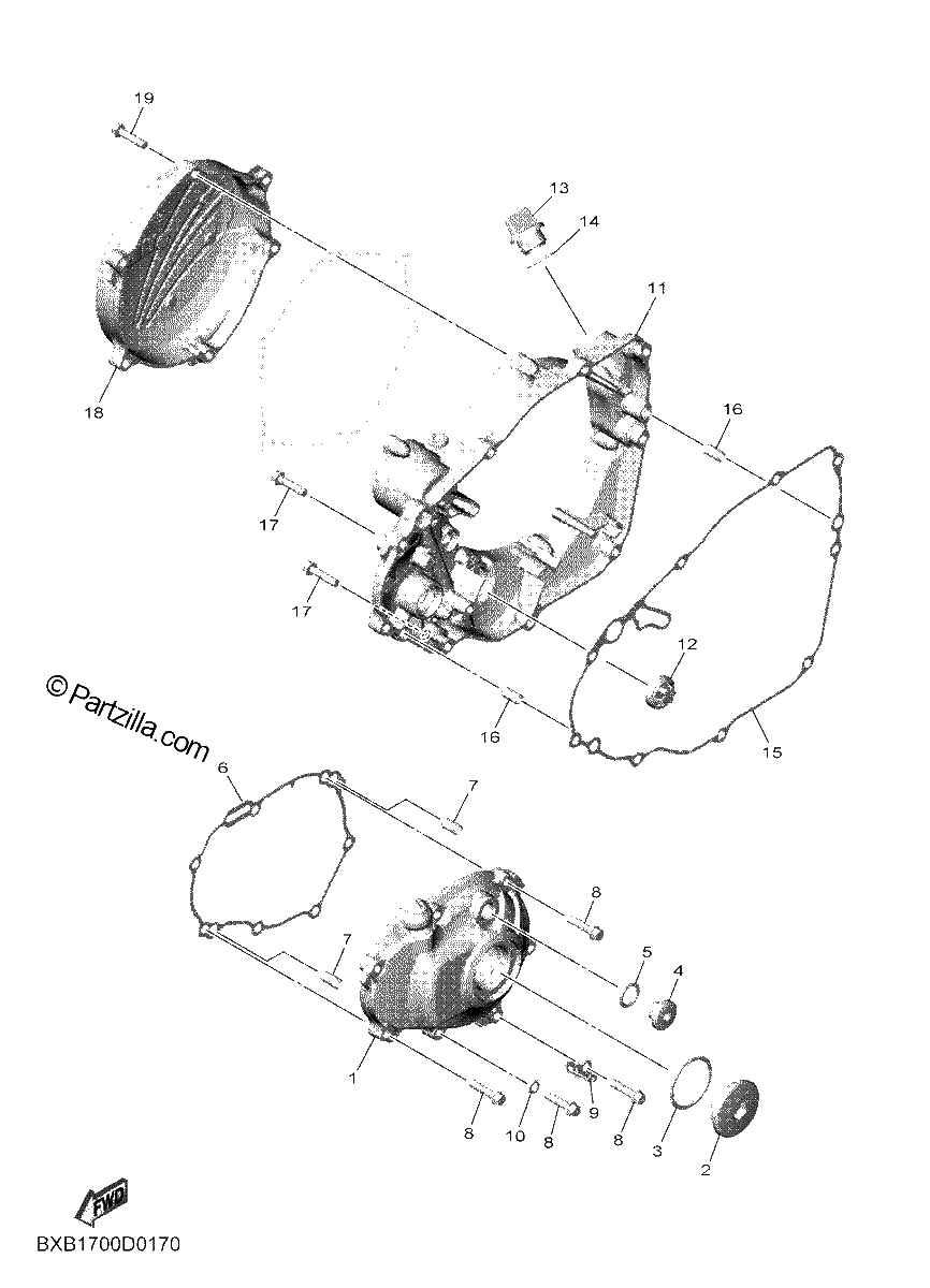 Diagrama de CRANKCASE COVER 1
