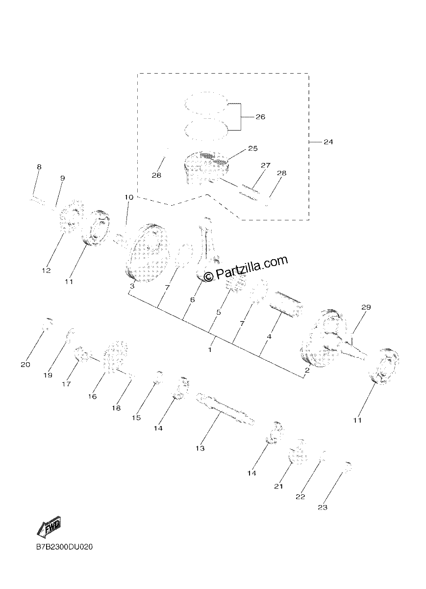Diagrama de CRANKSHAFT PISTON