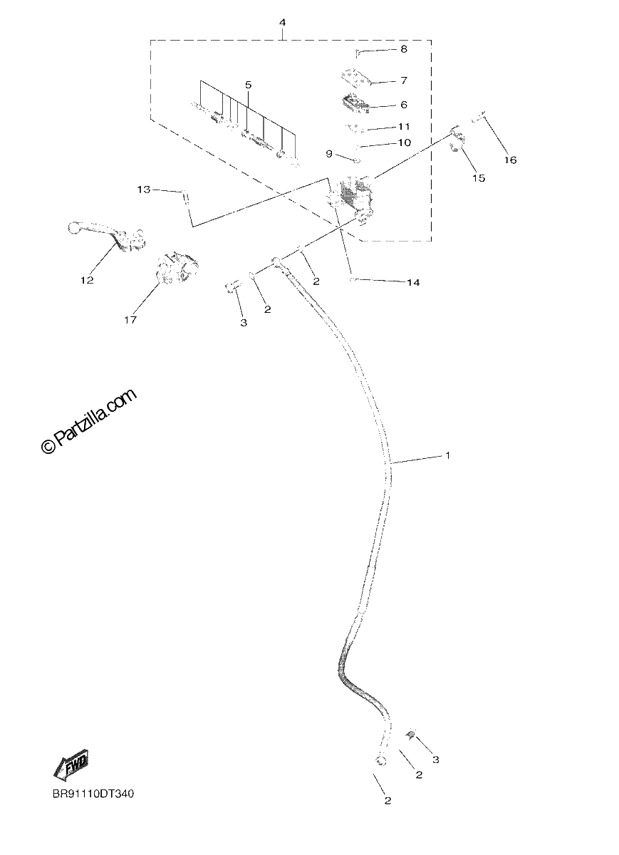 Diagrama de FRONT MASTER CYLINDER