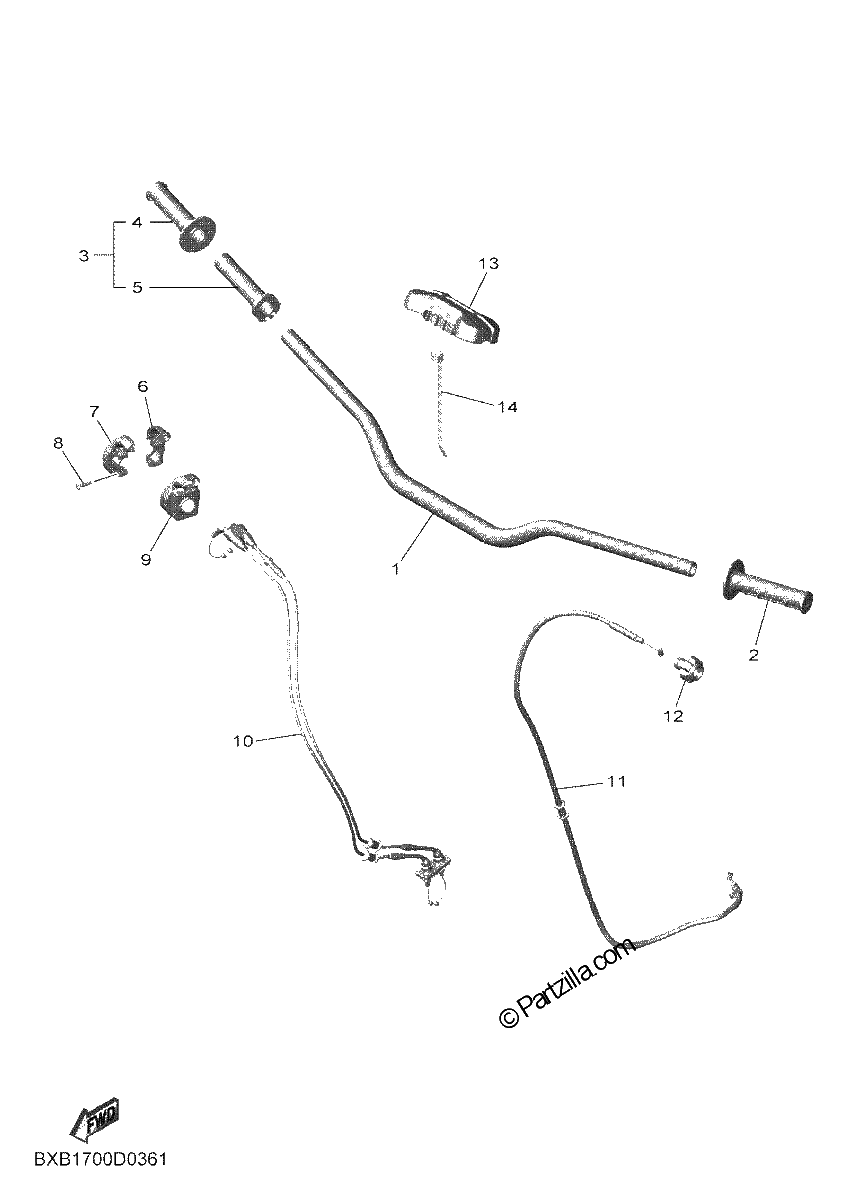 Diagrama de STEERING HANDLE CABLE