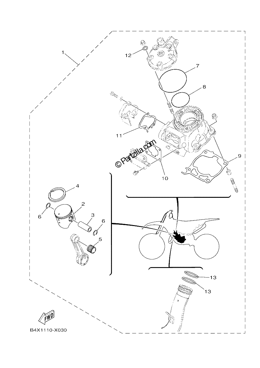 Diagrama de 4 PISTON REBUILT KIT