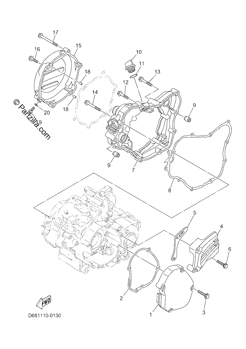 Diagrama de CRANKCASE COVER 1