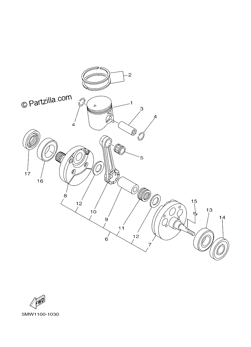 Diagrama de CRANKSHAFT PISTON