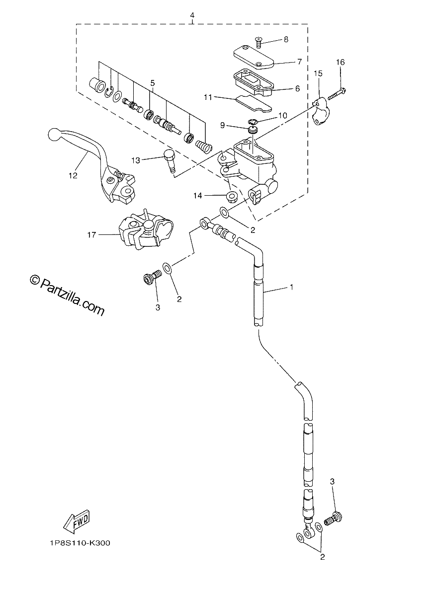 Diagrama de FRONT MASTER CYLINDER