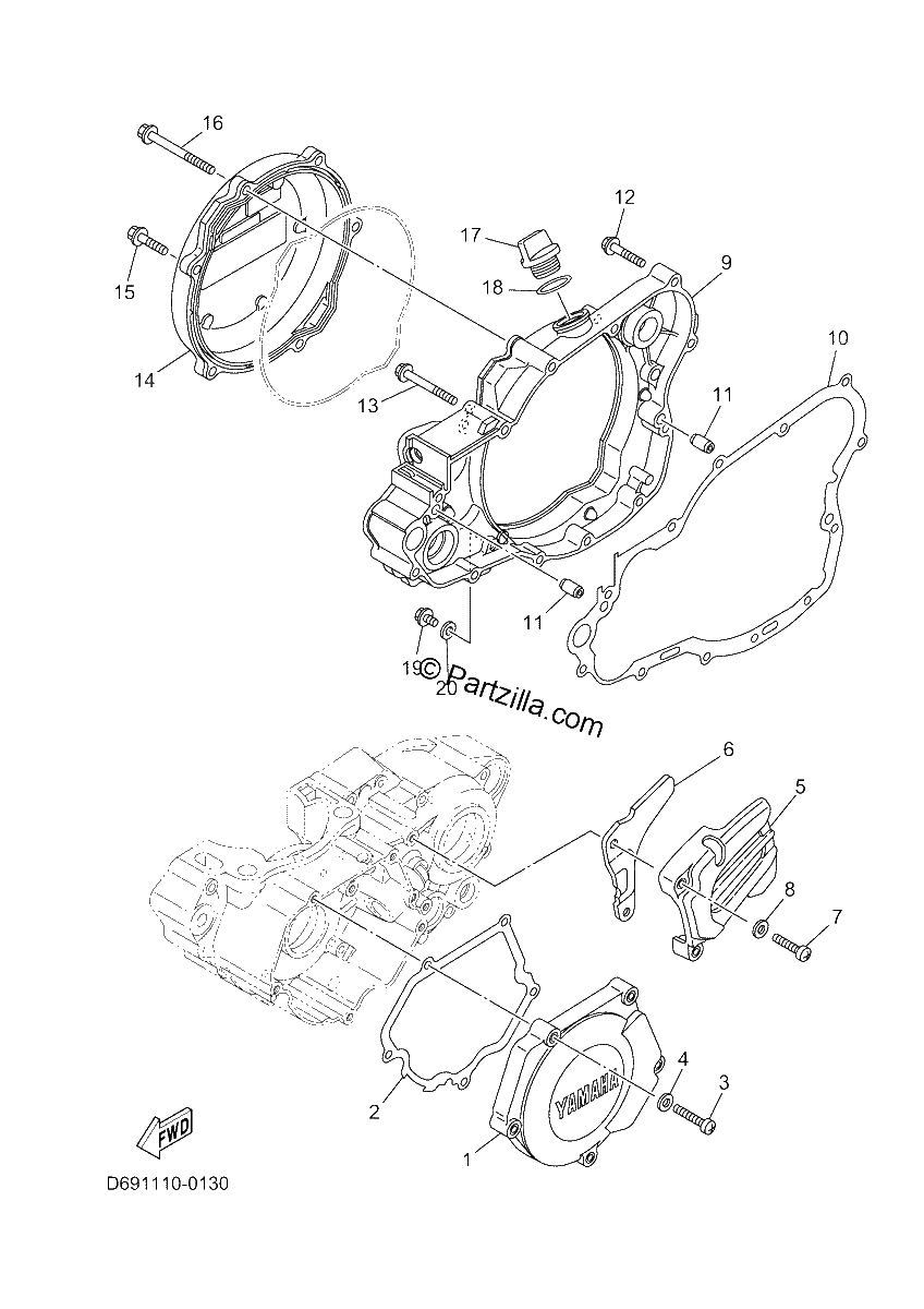 Diagrama de CRANKCASE COVER 1