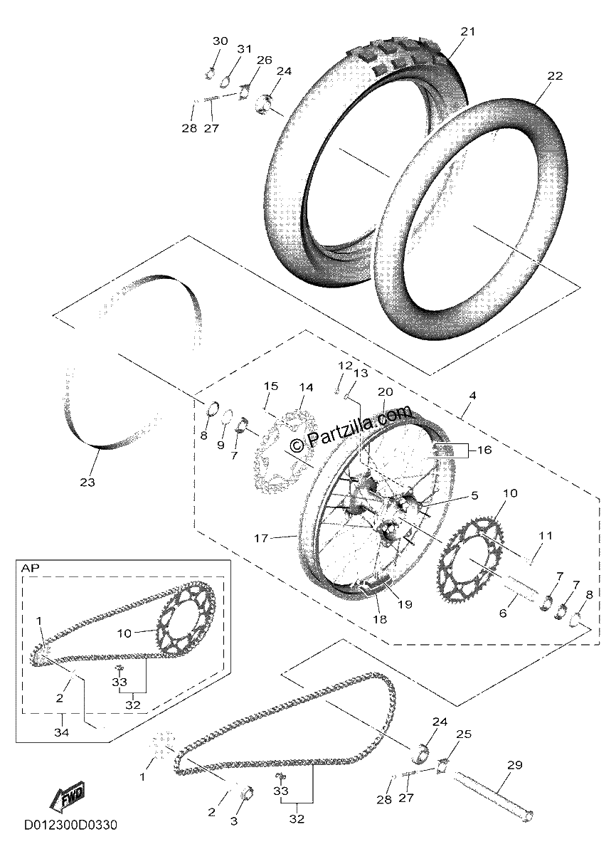 Diagrama de REAR WHEEL