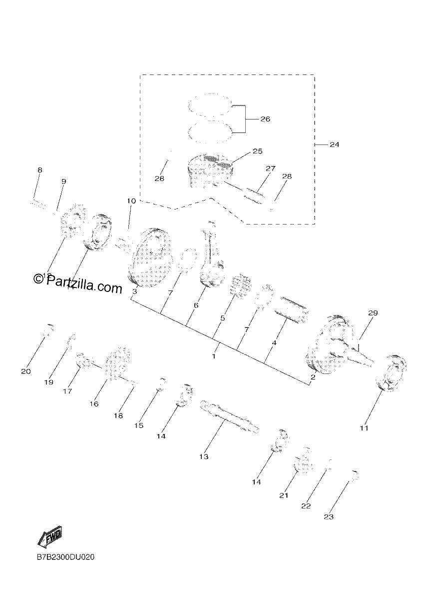 Diagrama de CRANKSHAFT PISTON