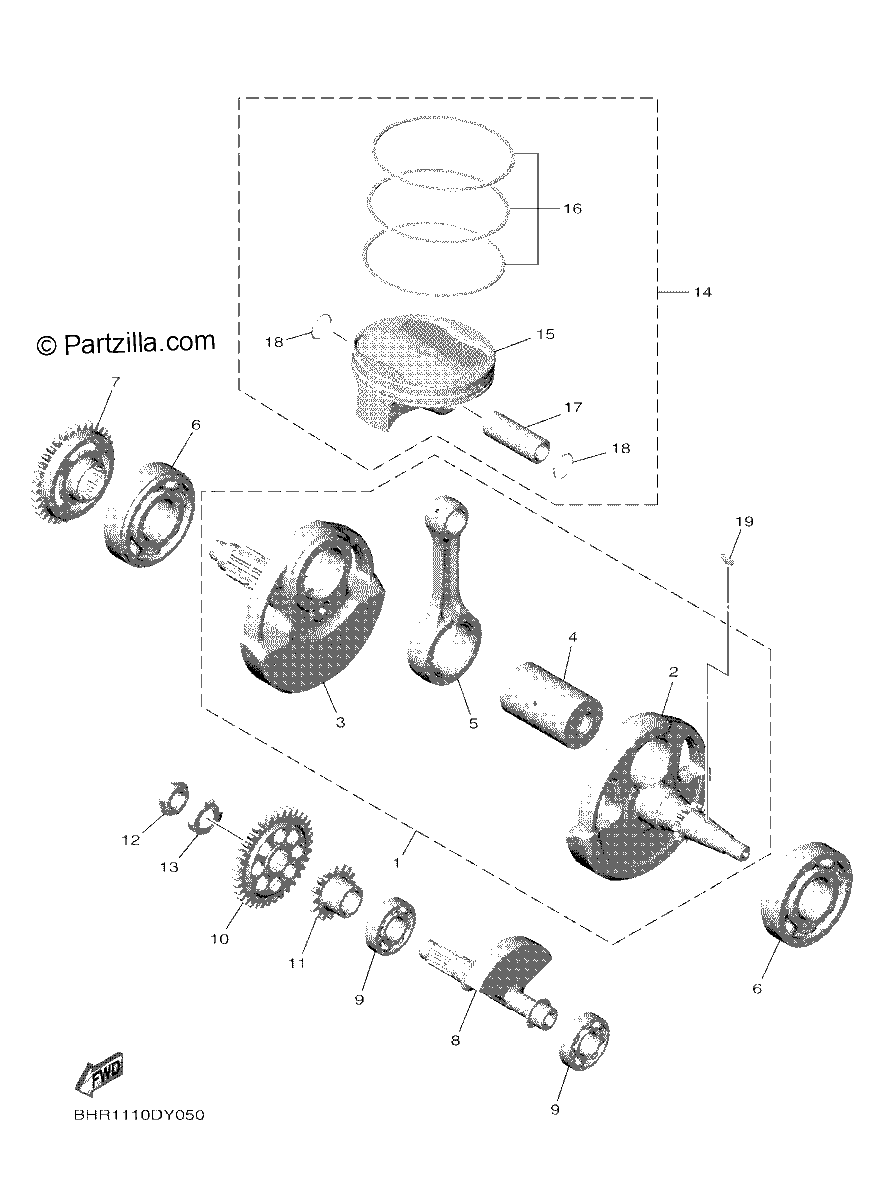 Diagrama de CRANKSHAFT PISTON