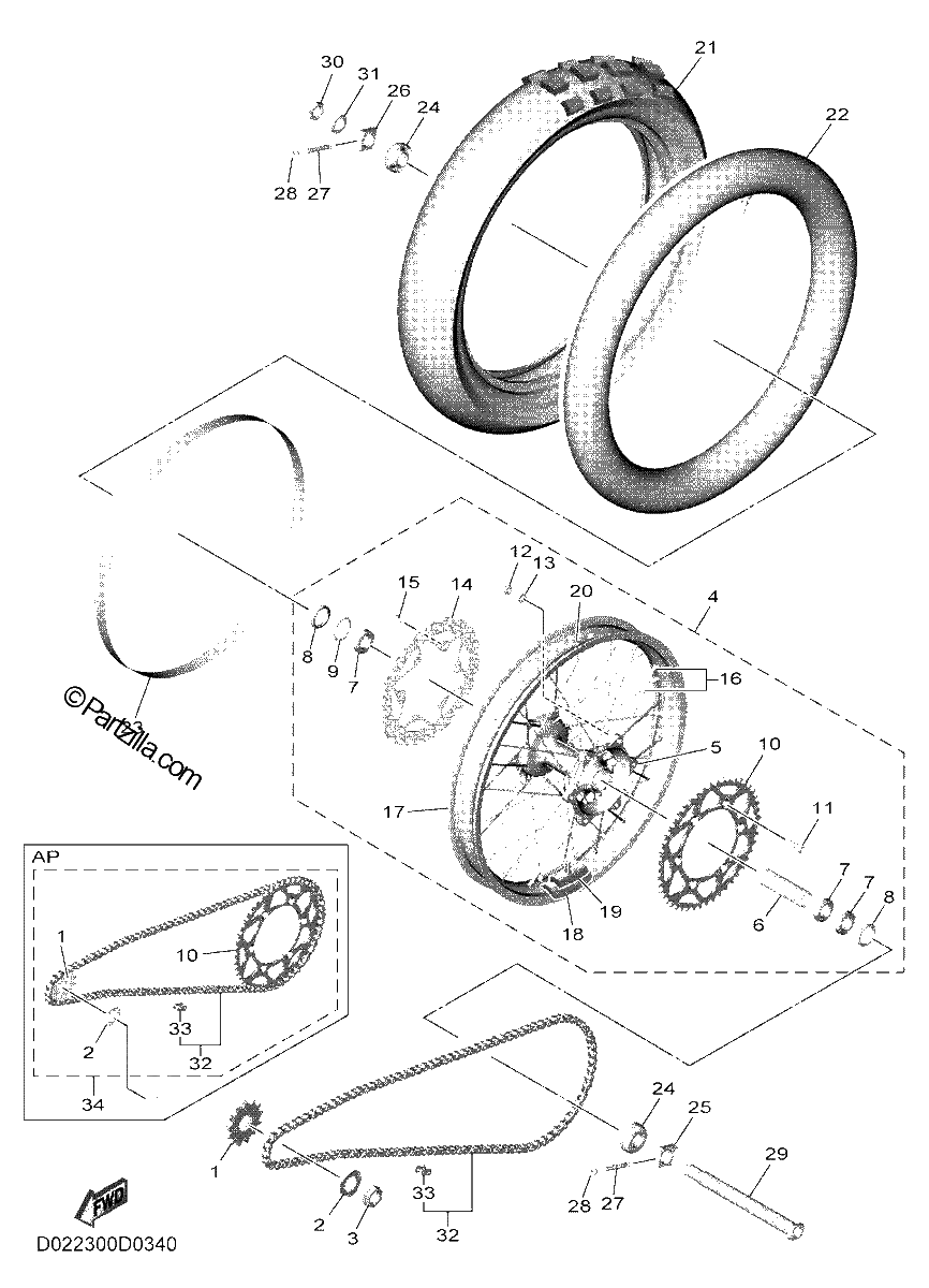 Diagrama de REAR WHEEL