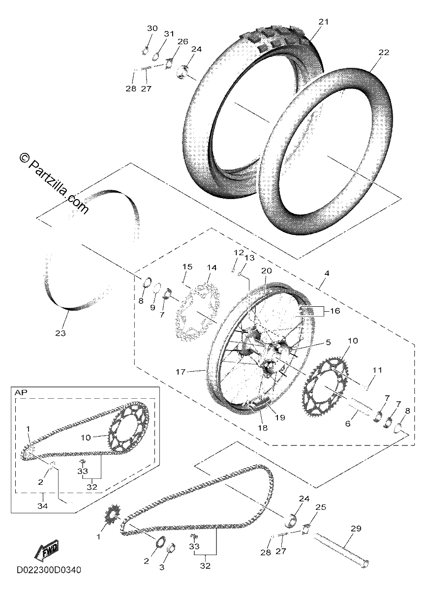 Diagrama de REAR WHEEL
