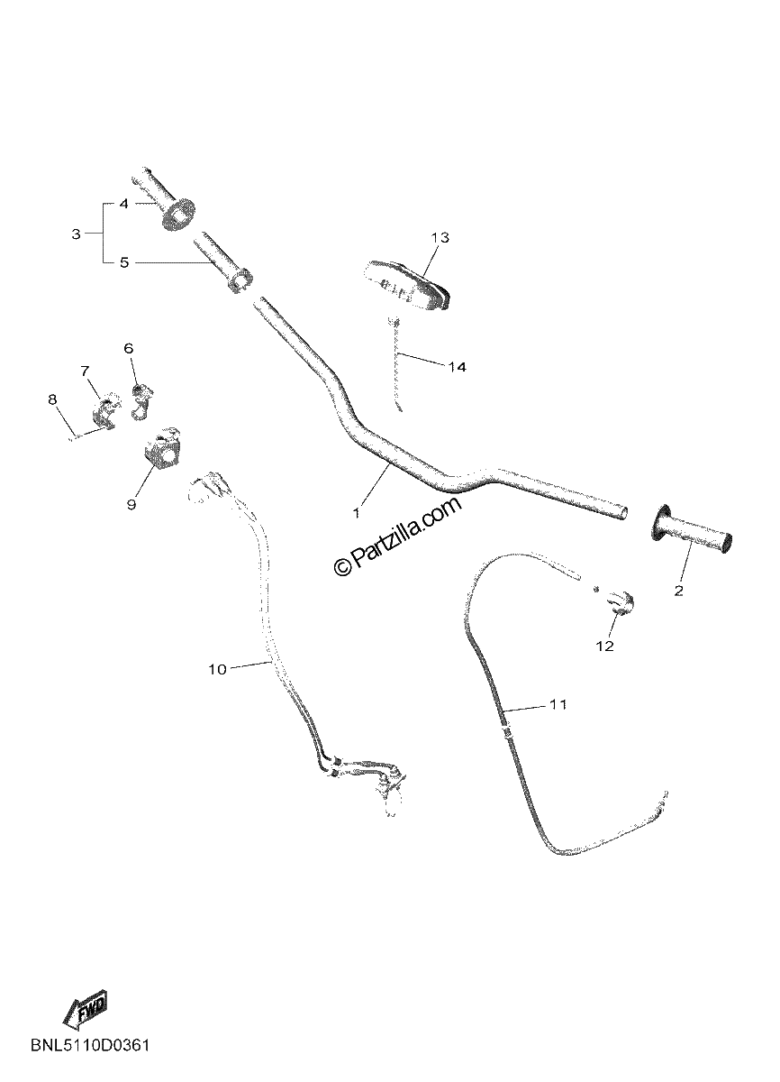 Diagrama de STEERING HANDLE CABLE