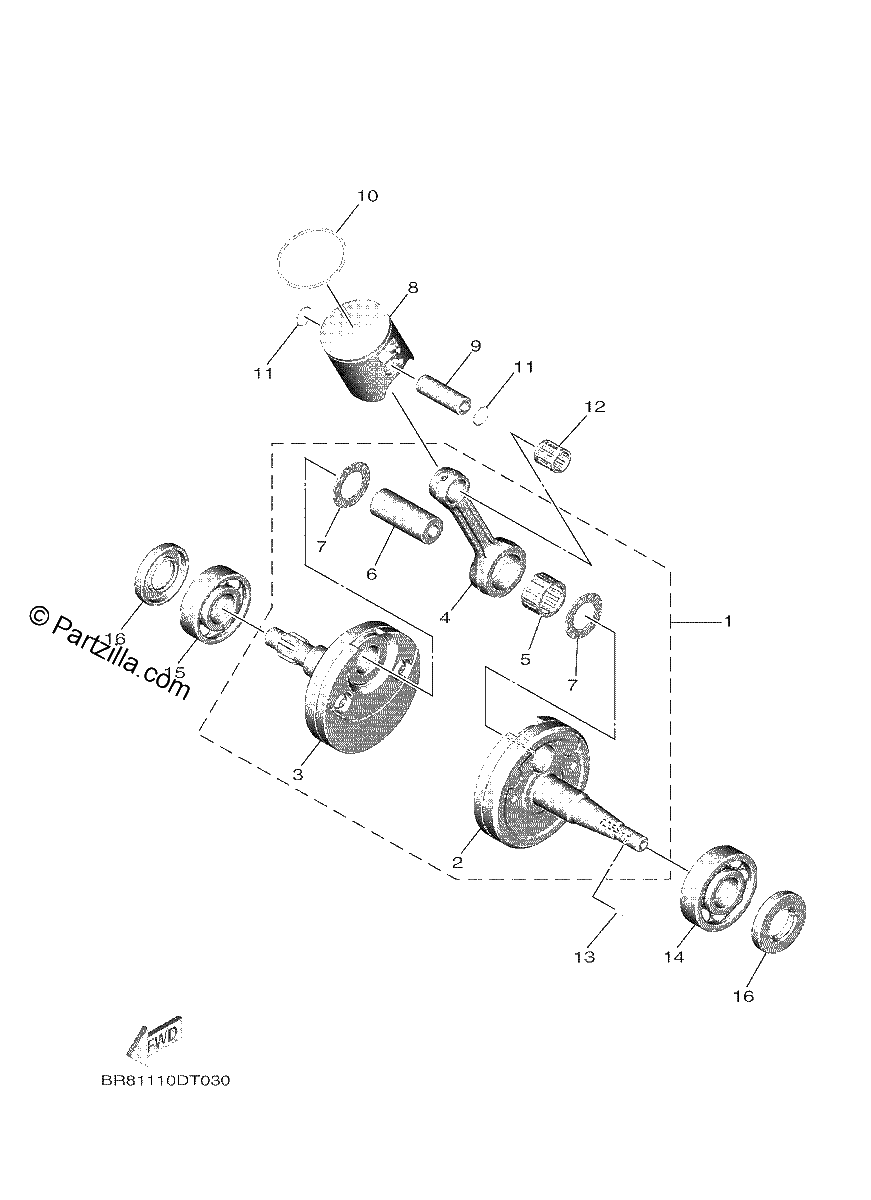 Diagrama de CRANKSHAFT PISTON