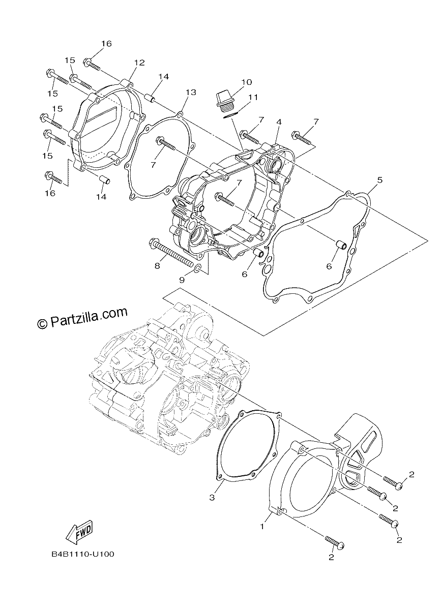 Diagrama de CRANKCASE COVER
