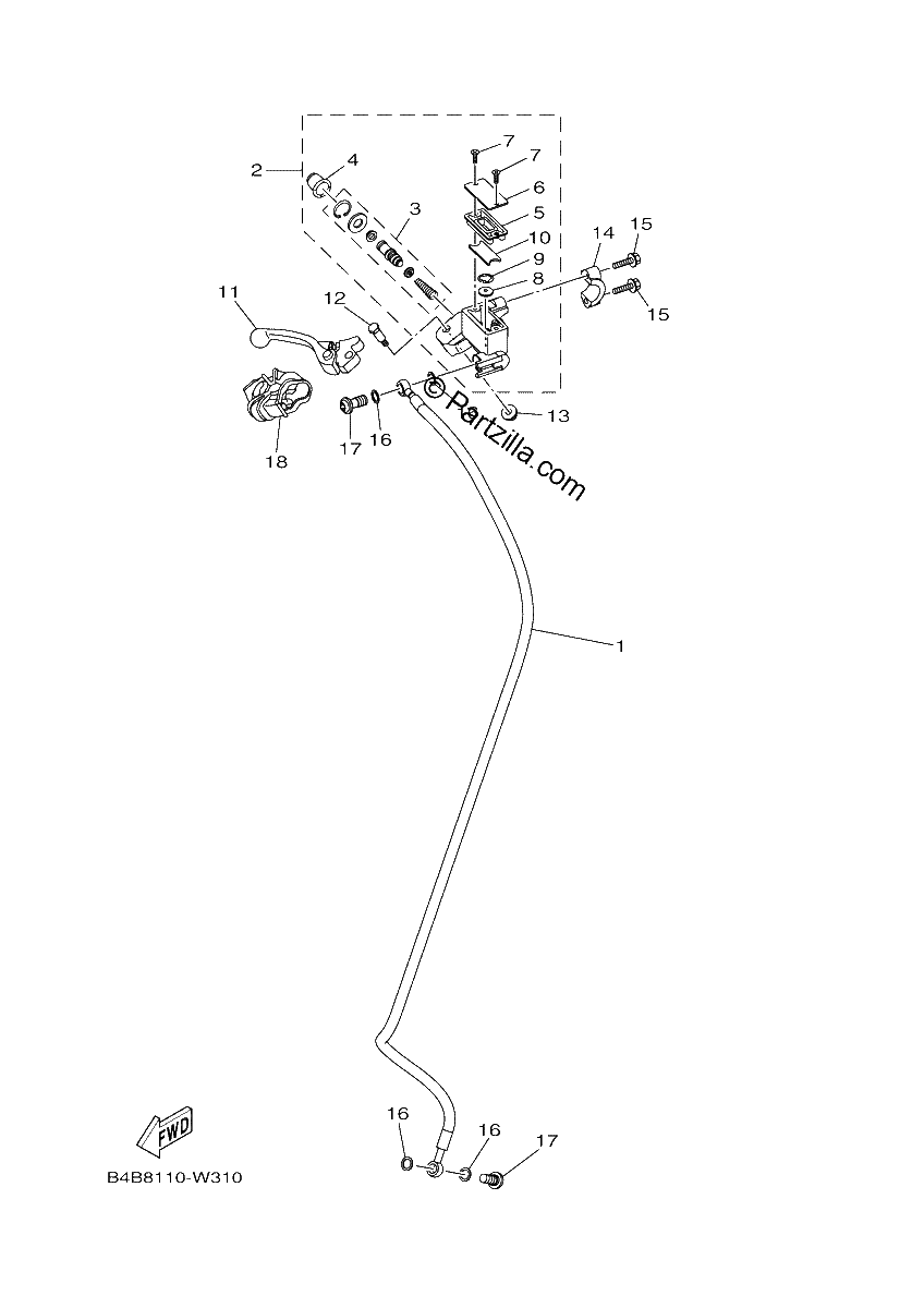 Diagrama de FRONT MASTER CYLINDER